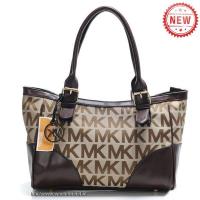 michael kors logo groot bruin boekentassen Winkel Enschede 16squ619